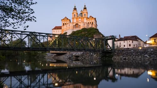 Evening Timelapse of Melk Abbey, Austria