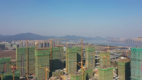 Sitio de construcción en la ciudad