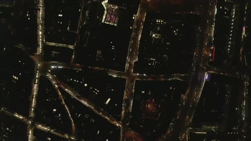 Overhead Shot of Town Development in Night City