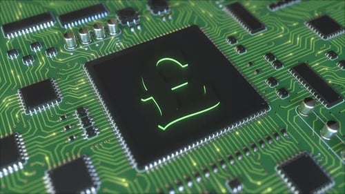 Pound Sterling Currency Sign on a Chipset
