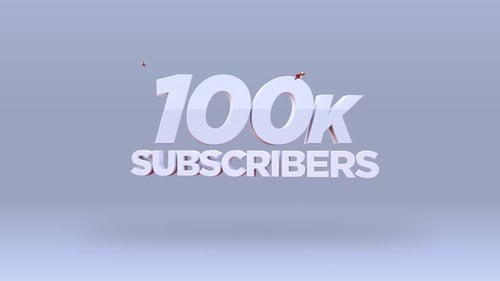YouTube 100K Subscribers Milestone Celebration Title Animation
