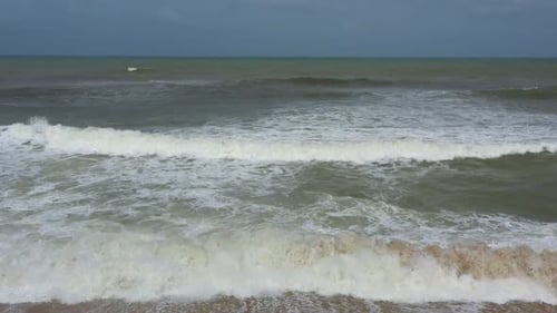 footage of ocean in cloudy weather