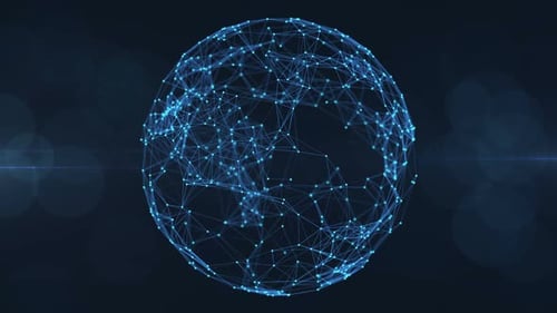 Abstract Digital Network Sphere Loop Background