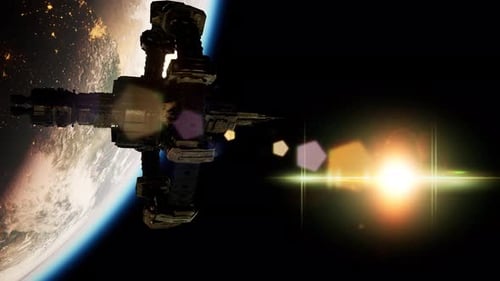 International Space Station Over the Planet Earth