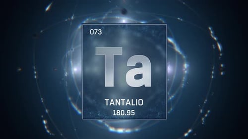 Futuristic Periodic Table Element Tantalum Ta Animated Background