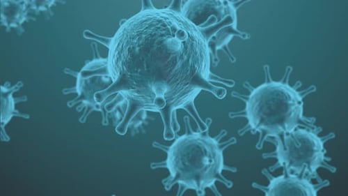 Animated 3D Virus Cells Medical Science Background