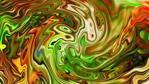 Green Red Yellow Color Shiny Twisted Liquid Animated Background