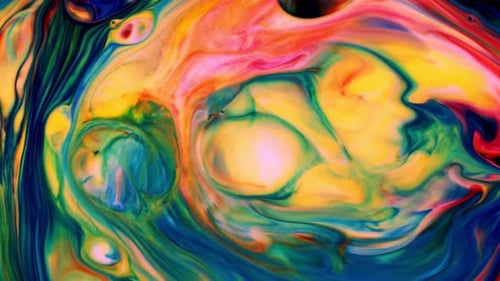 Vibrant Abstract Paints Swirling in Mesmerizing Patterns