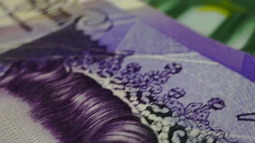 Foreign currency money exchange concept. Many banknotes of different nations.