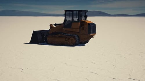 Máquina niveladora de carreteras en Salt Desert Road