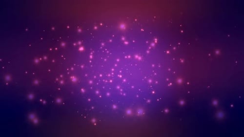 Animated Glowing Particles on Abstract Purple Background
