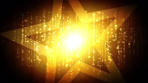Golden Sparkling Stars Background Animation Loop