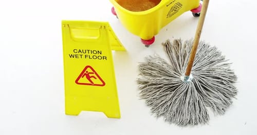 Cleaning floor using a mop