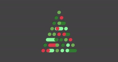 Flat Design Christmas Tree Build Animation