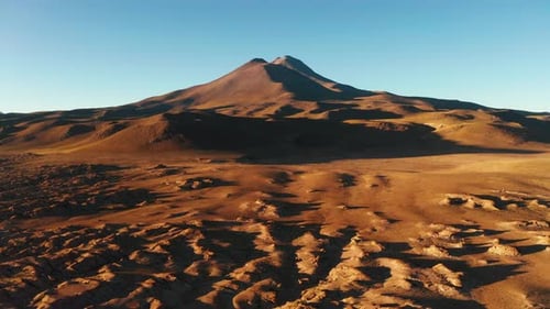 Aerial View of the Volcanic Landscape in Bolivia