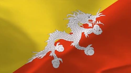 Drapeau ondulant le Bhoutan 4K Fond d'écran mobile