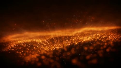 Onda de partículas naranja