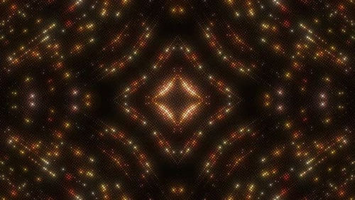 Golden Sparkling Kaleidoscope VJ Loop Background