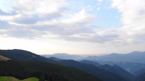 Majestic Mountain Range Aerial View