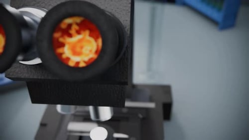 3D Animation of Microscope Discovering Virus and Vaccine