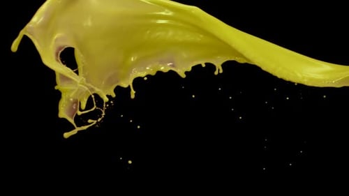 Yellow paint splash, Slow Motion