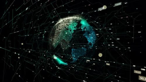 Digital Earth Network: Global Data Connection Technology Animation