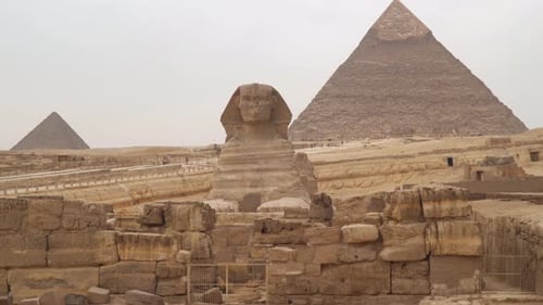 Majestic Pyramids and Sphinx in Egyptian Desert