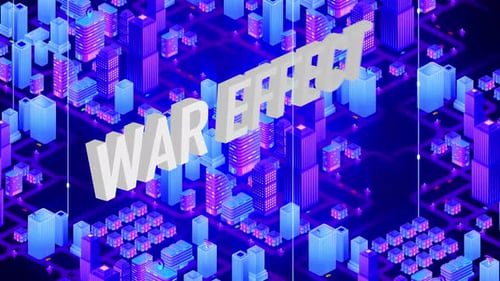 Effet de guerre mondiale de ville intelligente numérique
