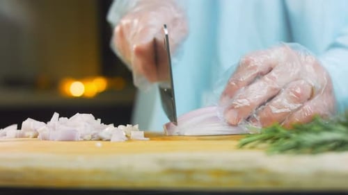 The Chef Slices the Red Onion