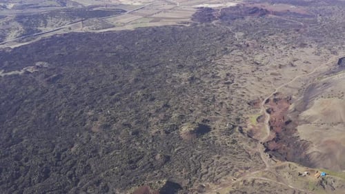 Badlands And Road Aerial View