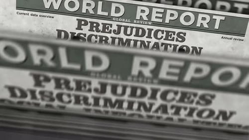 Animated Newspaper World Report with Social Inequality Headlines