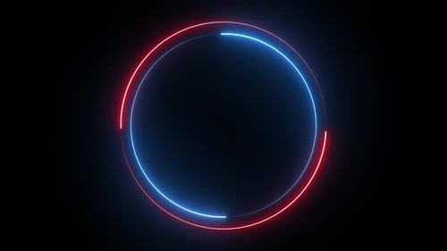 Animierte bunte kreisförmige Energie auf schwarzem Hintergrund