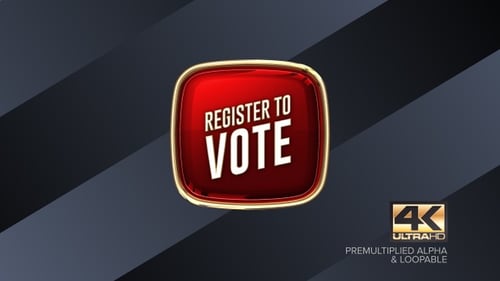 3D Golden Register to Vote Button Animation