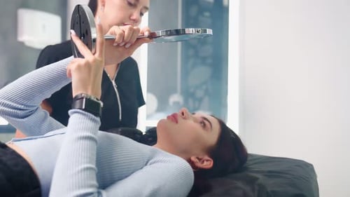 Woman Lying Down After Cosmetic Procedure