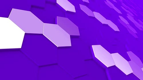 Animated Hexagon Tiles Popping Up and Down Loop Background