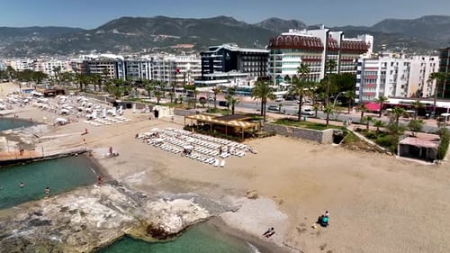 Beach Bar aerial view 4k