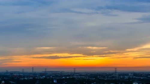 City at Sunrise Transition Time-Lapse