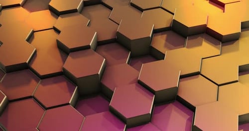 Abstract Moving Hexagon Grid Background Loop