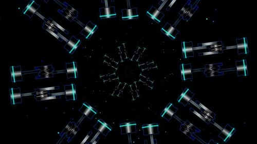 Futuristic Neon Geometric Tunnel Loop Background