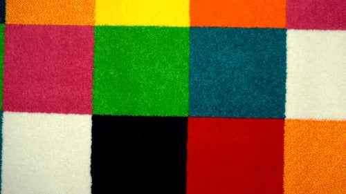 Vibrant Multicolored Geometric Square Patterned Material