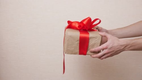 Gift Exchange with Festive Red Ribbon