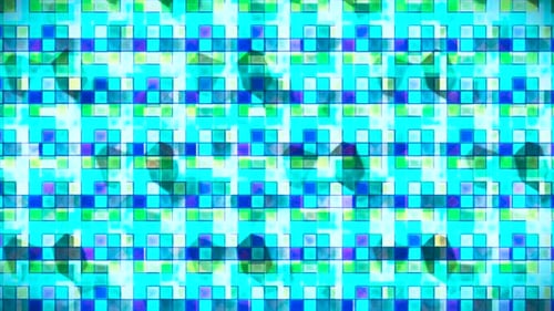 Animated Geometric Grid with Flickering Blue Squares Background