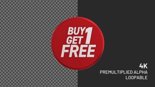 Mega Sale Compre 1 Ganhe 1 crachá rotativo em loop 3D grátis com canal alfa 4K