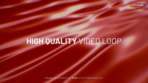 Abstract Red Fluid Waves Seamless Loop Background