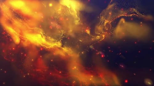 Abstract Golden Particle Flowing Nebula Background