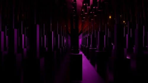 Futuristic Neon Geometric Tunnel Animated Background