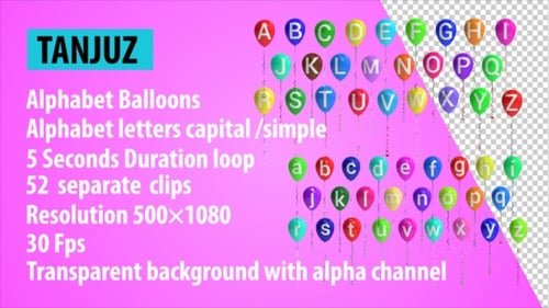 Floating Animated Alphabet Balloons for Festive Messages