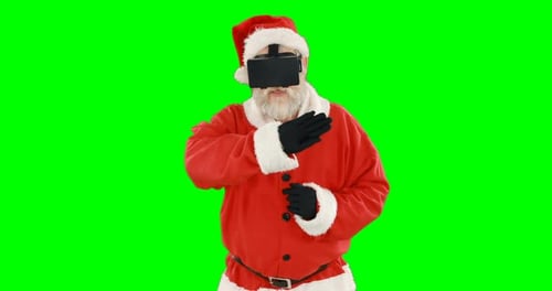Papá Noel con gafas virtuales 4k
