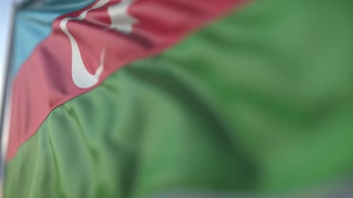 Realistic Azerbaijan National Flag Waving Seamless Loop Animation