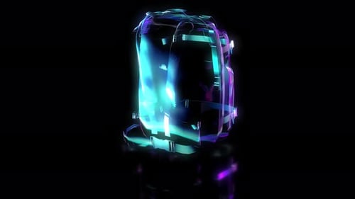 Futuristic Glowing Backpack Digital Animation